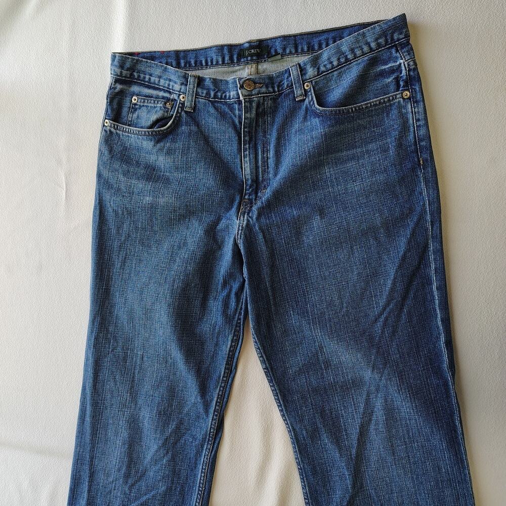 J.Crew Bootcut Jeans Mens 38x34 Made in USA 100% Cotton Blue Denim Classic Fit